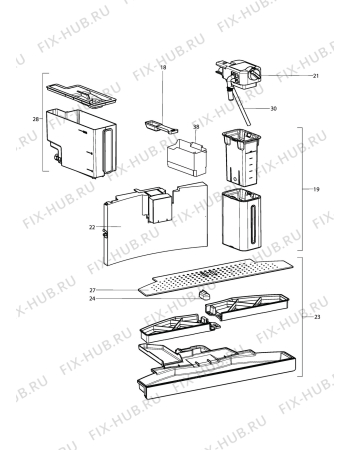 Взрыв-схема кофеварки (кофемашины) Electrolux ESP4SL10SP - Схема узла Water system